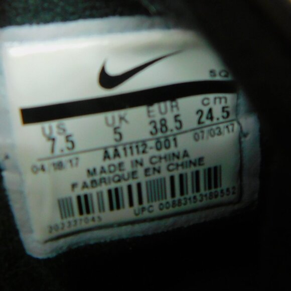 Nike Rivah High Top Shoes Slip On Sneakers Black Leather Women’s Size 7.5 Mens 6 - Picture 7 of 8